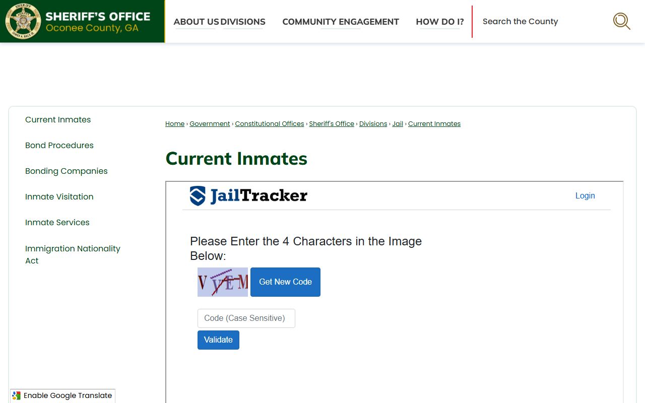 Oconee County arrest records current inmates source