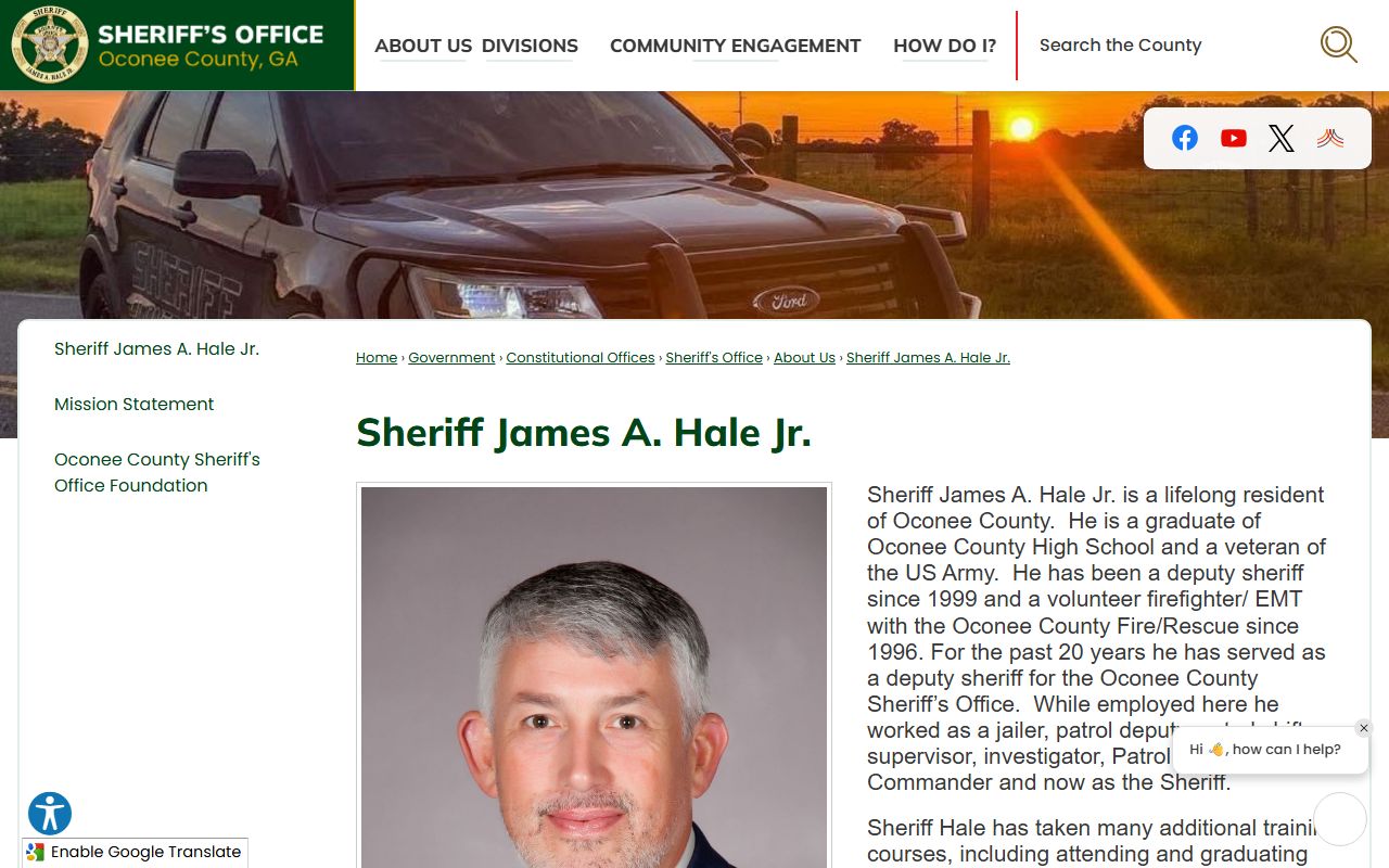 Oconee County arrest records sheriff biography source