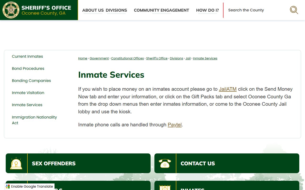 Oconee County arrest records inmate services source