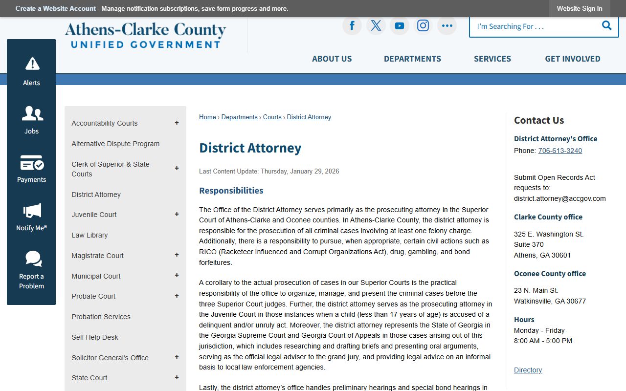 Oconee County Superior Court records Western Judicial Circuit district attorney source