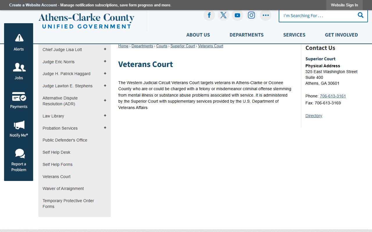 Oconee County Superior Court records Western Judicial Circuit Veterans Court source
