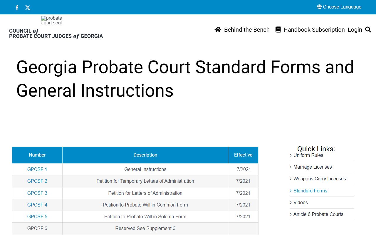 Oconee County probate records standard probate forms source