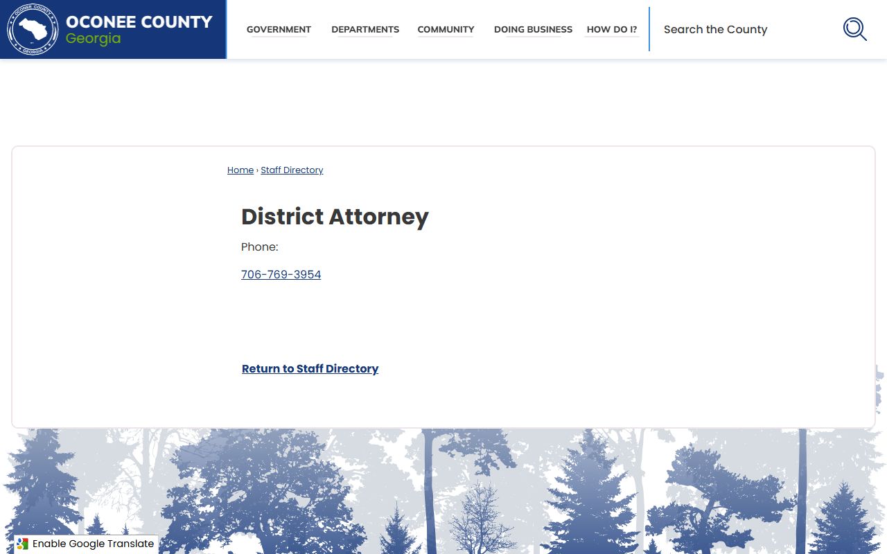 Oconee County warrant records District Attorney contact source